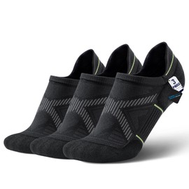 BRISIRA Bamboo Viscose Compression No Show Socks Men Athletic Running Extra Cushion Moisture Wicking No Blister Sport Low Cut