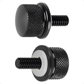 2 Pack Black Seat Bolt Stainless Steel Quick Fit 1/4" 20 Compatible with Harley Touring Softail Sportster Dyna Street Glide Road Glide Ultra Glide 1996-2023