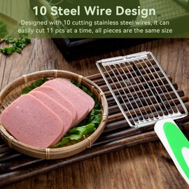 Luncheon Meat Slicers,10 Slices, Egg Cutter Slicers for Boiled Egg Fruit Soft Cheese Slicer Cutter(Green)