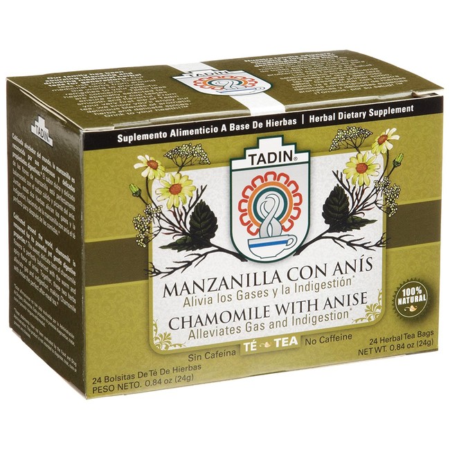 Tadin Tea, Manzanilla/Anis (Chamomile with Anisse) Tea, 24-Count Tea Bags (Pack of 12)