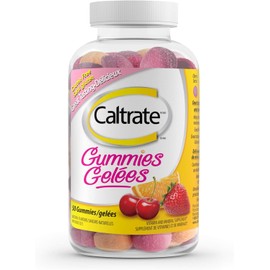 Caltrate Gummies, Vitamin D and Calcium Supplement, Gluten-Free, Orange, Strawberry and Cherry Flavour, 50 Count