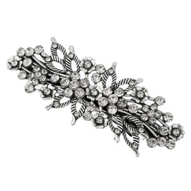 Vintage Hair Clips Rhinestone Hair Barrette, Antique Style Bridal Wedding Hair Accessories for Women Elegant Rhinestone Silver Hair Clip Crystal Hair Accessory for Wedding Birthday Prom Gift