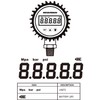 MEASUREMAN 3-1/8" Dial Size, Digital Pressure Gauge, 0-10000psi/bar/Mpa, 1/4" NPT