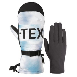 namelessage AGE-32M Unisex Snowboarding Gloves, Long Type, Cloud White, XL Size, GORE-TEX, Mittens, Inner Gloves Included, 8 Colors Available