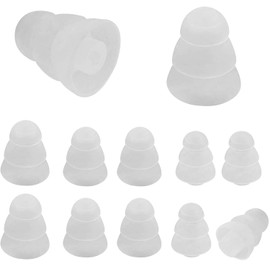 Rayker Three Flange Noise-Isolation Eartips, Soft Silicone Earbud Tips with 4mm Connector Hole, Fit Most in-Ear Headphone,Triple, S/M/L Sizes, White
