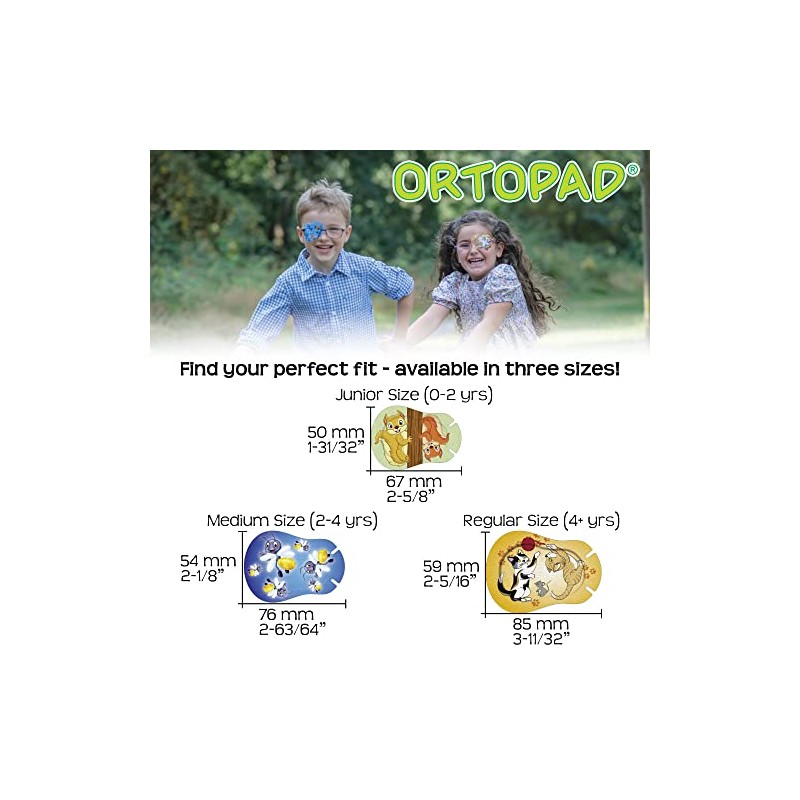 Ortopad® Bamboo Girls Eye Patches, 50/Box (Medium Size, 2-4 yrs)