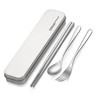 Titanium cutlery set, travel cutlery with box, including titanium fork,