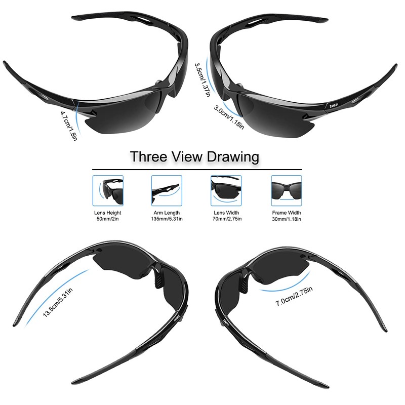 BONDDI Sunglasses Men - Polarized Sports Sun Glasses Ultra Light