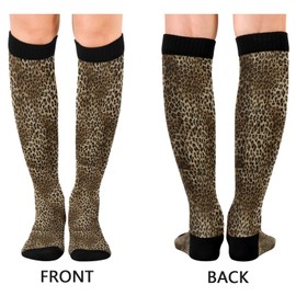 Plaaee Compression Socks for Women & Men Circulation Cheetah Leopard Print Best Support for Nurses, Running