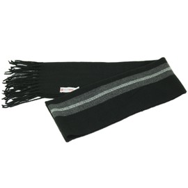 Alpine Swiss Mens Plaid Scarf Soft Winter Scarves Unisex,Black Stripe,One Size