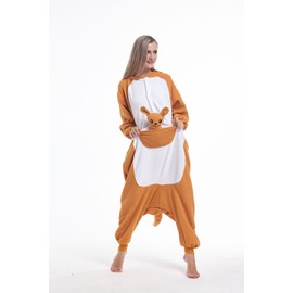 Zinuods Women Men Animal Kangaroo Onesie Costume Pajamas for Adults and Teens M