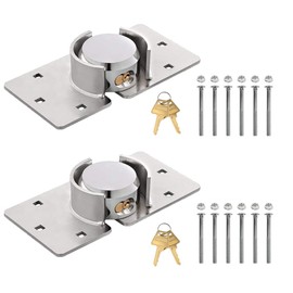 2 Pack Van Door Padlock Keyed Alike Heavy Duty Solid Steel Hasp 73MM Garage Shed Door Lock Security Padlock Nut with 4 Keys for Trucks, Gates, Vans