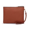 DORIS&JACKY Lambskin Leather Wristlet Clutch Purse For Women Large Soft