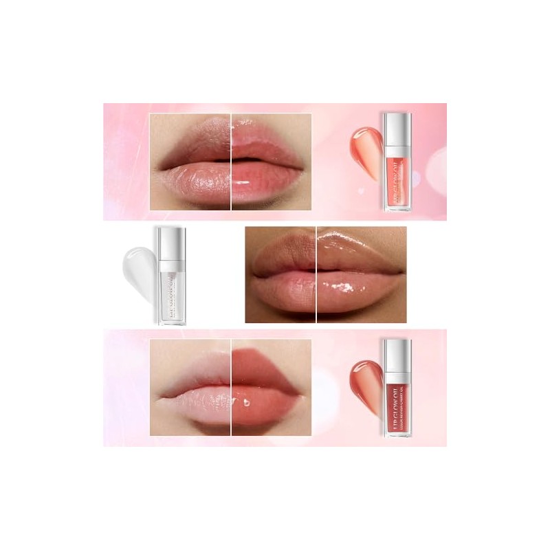 Lip Gloss Brillo De Labios, 3 Pcs Aceites Para Labios
