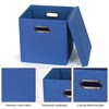 ArcaGuru Storage Bins with Lids, Collapsible Linen Fabric Boxes Organizer