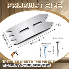 Shimeyao 8 Pcs Slab Clamping Dogs for Woodworking Tools Slab Flattening Dogs 2 Designs with 2/4 Pointed Teeth For Woodworking, CNC, Panel Processing with screw