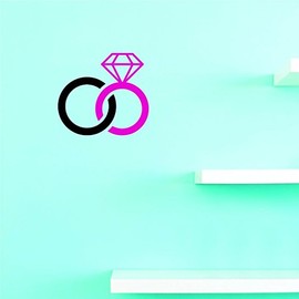 Decals Wedding Bands Wall Art Size 16 Inches X 24 Inches