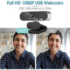 Siottw Webcam for PC, Full HD 1080P Web Camera with Microphone, 110° Wide-Angle Webcam for Streaming and Video, Recording, Compatible with PC/Laptop Skype/Studio/Zoom/Facetime