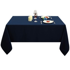 Obstal Rectangle Table Clothes for 8 Foot Rectangle Tables, Oil-Proof Spill-Proof and Water Resistance Tablecloth, Decorative Fabric Table Cover for Outdoor and Indoor Use (Navy Blue, 60 x 120 Inch)