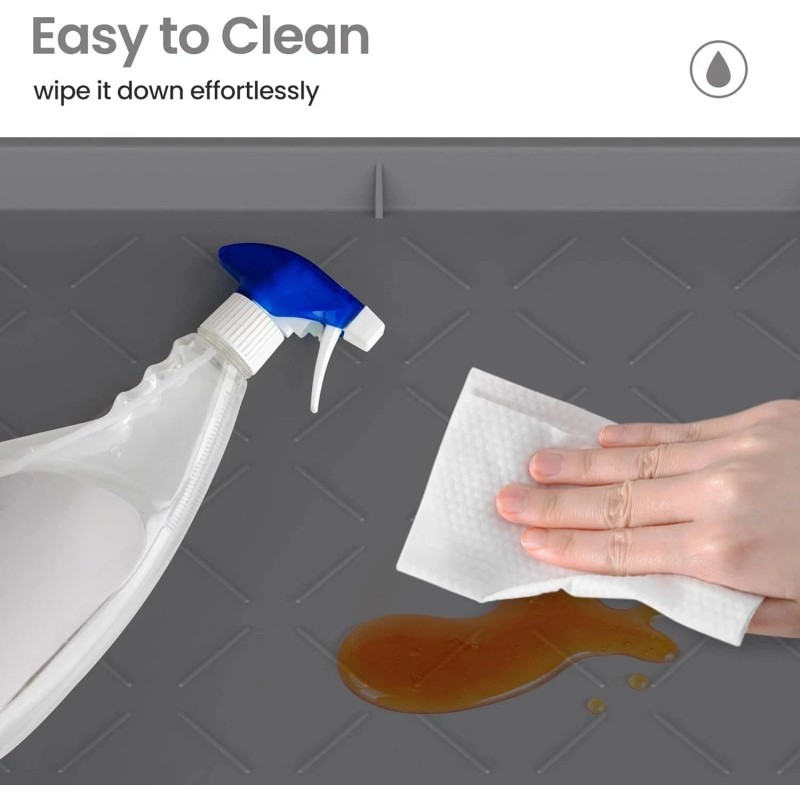 Unbranded 34" x 22" Silicone Under Sink Mat for Kitchen