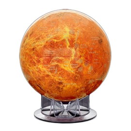 Generic Venus Globe, 12 inches, Orange, Acrylic Base, Celestial Map
