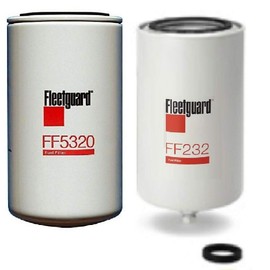 Fleetguard FF5320 FF232 Kit Replacement Diesel Fuel Filters for Trucks, Replaces FF3003 FS1001