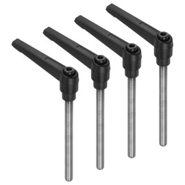 QUARKZMAN 4 Maniglie a Leva di Serraggio, M8 x 80mm Maschio Filettato in Acciaio Inossidabile 304, Maniglie Regolabili con Pulsante di Bloccaggio a Scatto, Nere