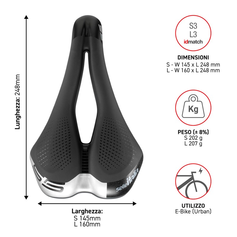 SELLE ITALIA Sella S5 Superflow nera, S3