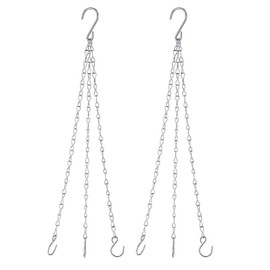 YOKIVE 2 Pcs Load Capacity Chain Hanging Chain Hanging Chain Hook 3 Piece Holder Adjustable 2 Sizes with S Hooks for Flower Pots Lantern Decoration Silver 13.0 inches (33 cm)