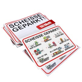 Humorous Ticket for False Parkers | DIN A6 (14.8 x 10.5 cm) 50 Sheets | Notes for Car Windscreen