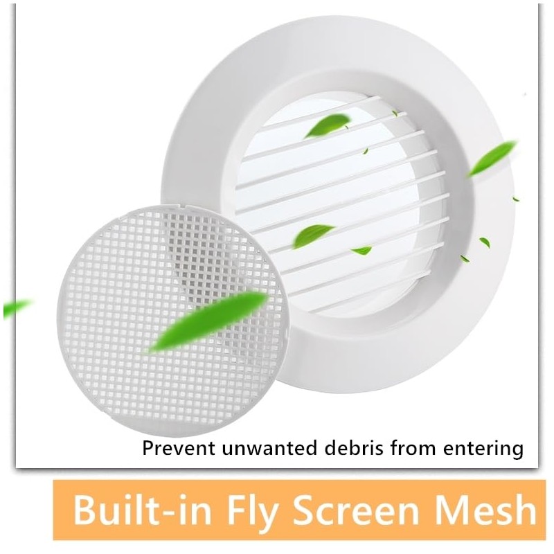 ToppYuanZea 8 Pack Round Air Vent, 4 Inch ABS Louver