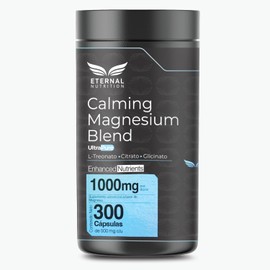 CALMING MAGNESIUM BLEND 300 cpsulas (1000mg por porcin) Citrato de Magnesio, Glicinato y L-Treonato de Magnesio Quelados, by Eternal Nutrition -...   