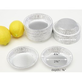 4 1/4" Shallow Disposable Aluminum Tart Pan by D & W (A96) (50)
