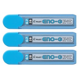 PILOT 3 x Leads with 12 Leads ENO-G Graphite for Mechanical Pencil 2B 0.7 mm