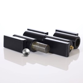 Bobco Metals Steel 7" Barrel Gate Hinges for Heavy Gates & Doors - Welding on Larger Iron or Steel Gates Up to 900 Pounds - Grease Zerk Fitting - Steel Barrels & Copper Pin - 2 Pair