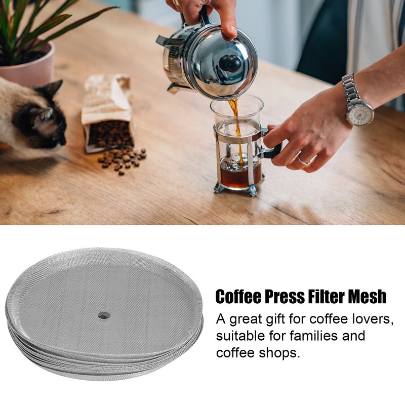 10Pcs Reusable 304 Stainless Steel Filter Mesh for 1000mm Coffee