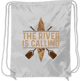 inktastic Kayaking River Is Calling Kayak Drawstring Bag White 322cd