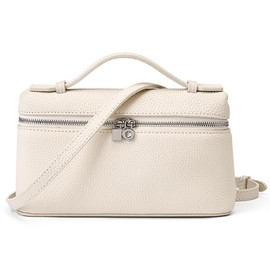Rejolly Crossbody Bag for Women Small Top-Handle Pouch Purse Trendy Leather Handbag Cream White