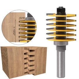 1/2 Inch Shank Finger Joint Router Bit, Glue Joinery Router Bits Woodworking Milling Cutter with Bearing, Carpenter Tool for DIY Door Table Cabinet Shelve Furniture