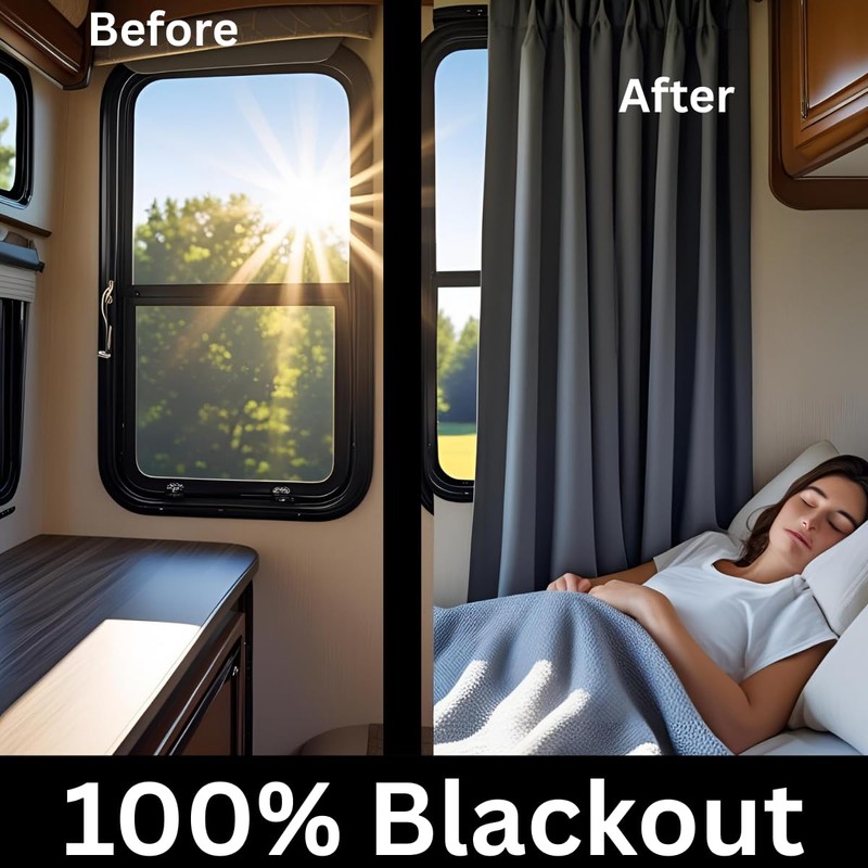 RV Window Curtains for Inside Camper - Blackout Privacy Curtains
