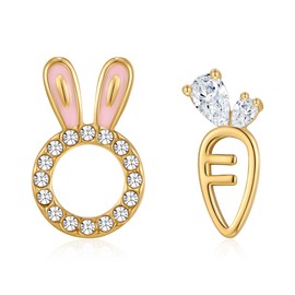 FILMOON Easter Rabbit Studs Earrings for Women Dainty Bunny and Carrot Earrings Cute Jewelry Gifts