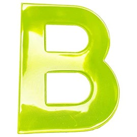 Merriway BH05611 (2 Pcs) Yellow High Visibility Reflective Plastic Stick-On Wheelie Bin Post Box Crate Dust Bin Letter 75 mm (3 Inch) Letter B - Pack of 2 Pieces