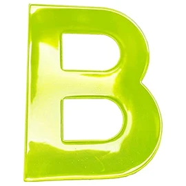 Merriway BH05611 (2 Pcs) Yellow High Visibility Reflective Plastic Stick-On Wheelie Bin Post Box Crate Dust Bin Letter 75 mm (3 Inch) Letter B - Pack of 2 Pieces