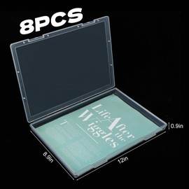 HFYZZ 8 Pack Photo Storage Box for 8" x 10" Photo, Clear Plastic Scrapbook Paper Storage Containers with Snap-Tight Latch for Pictures, Scrapbooks, Crafts, Documents, Papers, Office Supplies