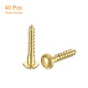 sourcing map Wood Screws M4 x 20mm Slotted Round Head