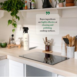 Bayes Cooktop Cleaner and Protectant for Daily Use - Cleans, Shines and Protects Ceramic Glass and Enamel Cooktops - For Fingerprints, Grease, Residue, and Smudges - 16 oz