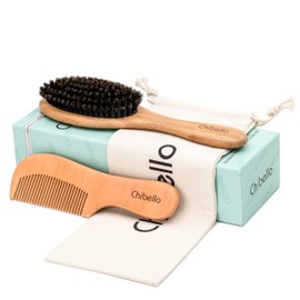 Boar Bristle Hair Brush Set - Designed for Kids, Women and Men. Natural Bristle Brushes Work Best for Thin and Fine Hair, Add Healthy Shine, Improve Texture, Reduce Frizz. Wood Wet Detangler Comb