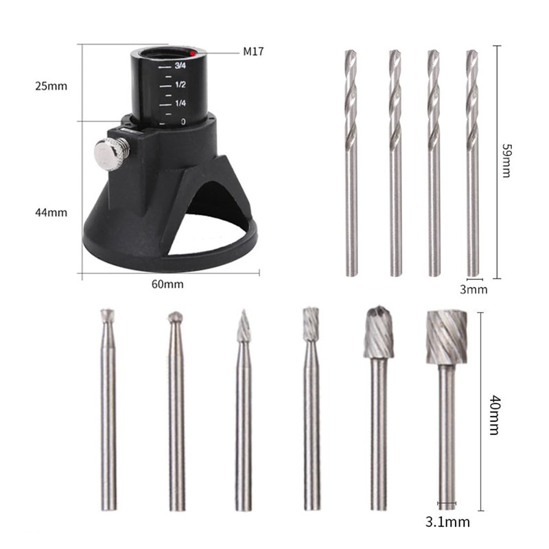 ANCLLO 11 Set Rotary Multi Tool Guide Attachment Kit Router