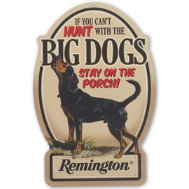 Open Road Brands Remington Hunt with The Big Dogs Metal Sign - Vintage Remington Wall Decor for Garage or Man Cave