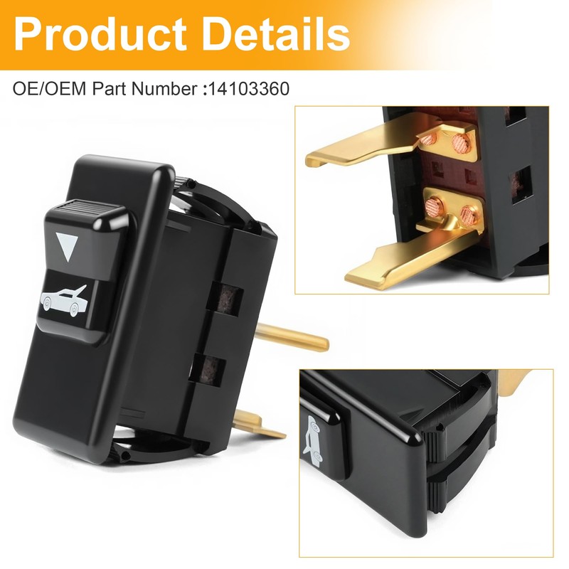 Rear Hatch/Trunkreplacement Rear Hatch Release Switch Compatible with 1982-1989 Camaro